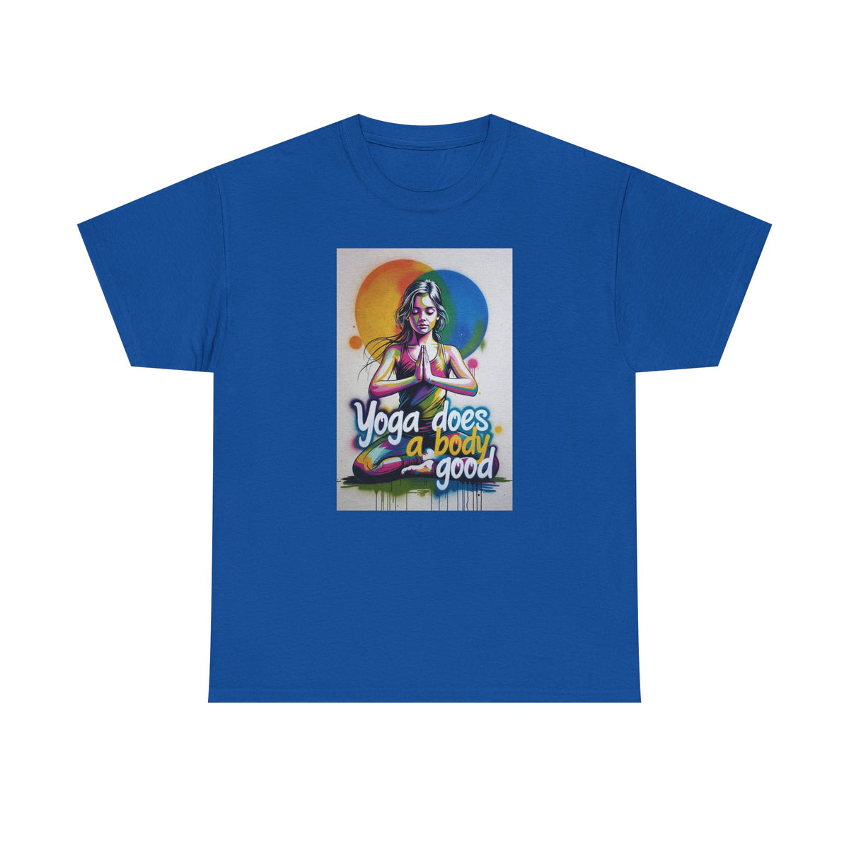 Yoga Does a Body Good T-Shirt — Colorful Meditation Graphic Tee for Yogis