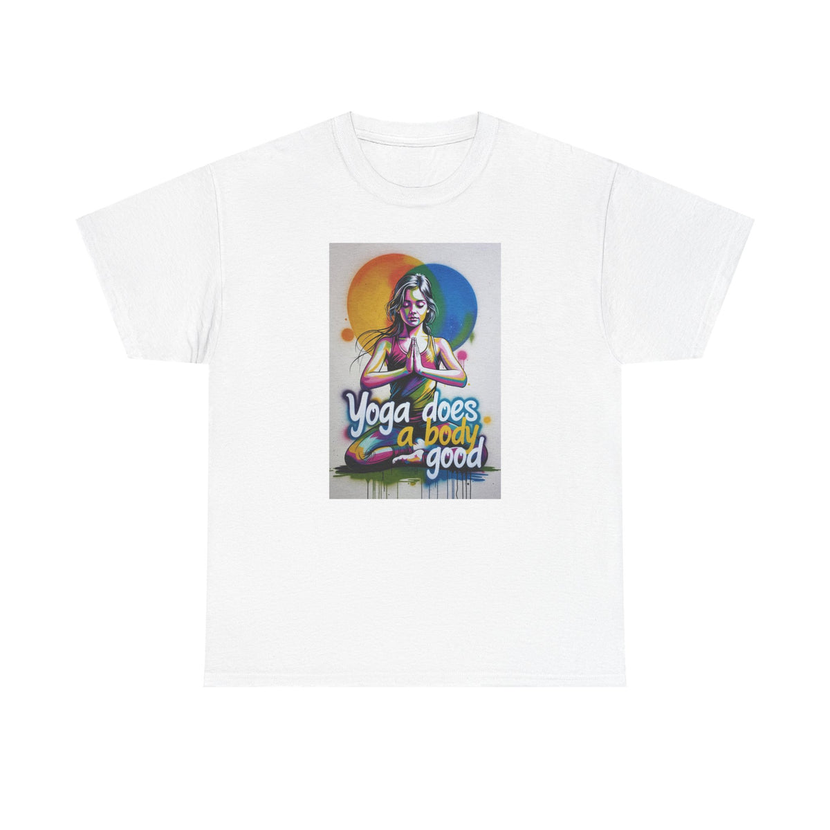 Yoga Does a Body Good T-Shirt — Colorful Meditation Graphic Tee for Yogis