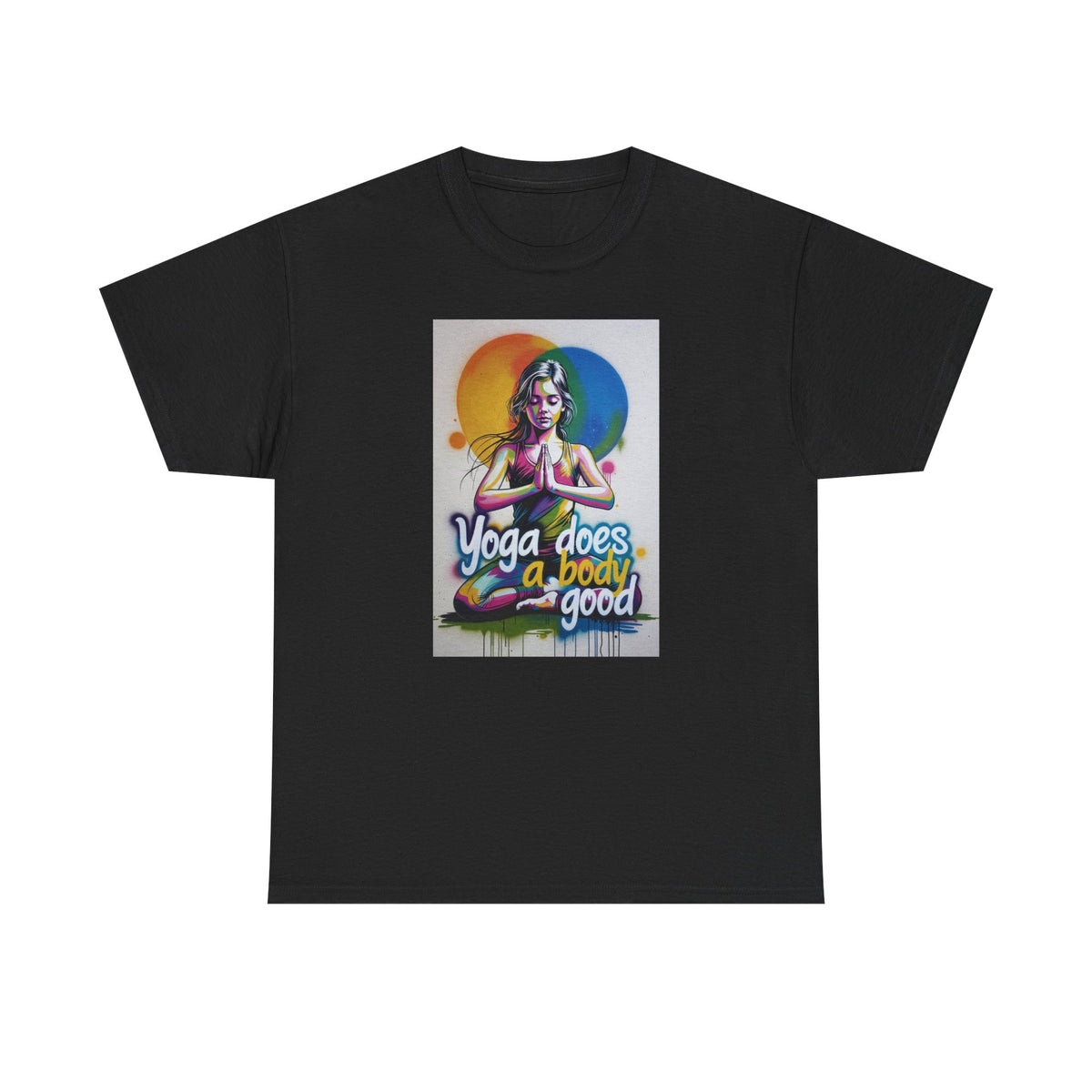 Yoga Does a Body Good T-Shirt — Colorful Meditation Graphic Tee for Yogis