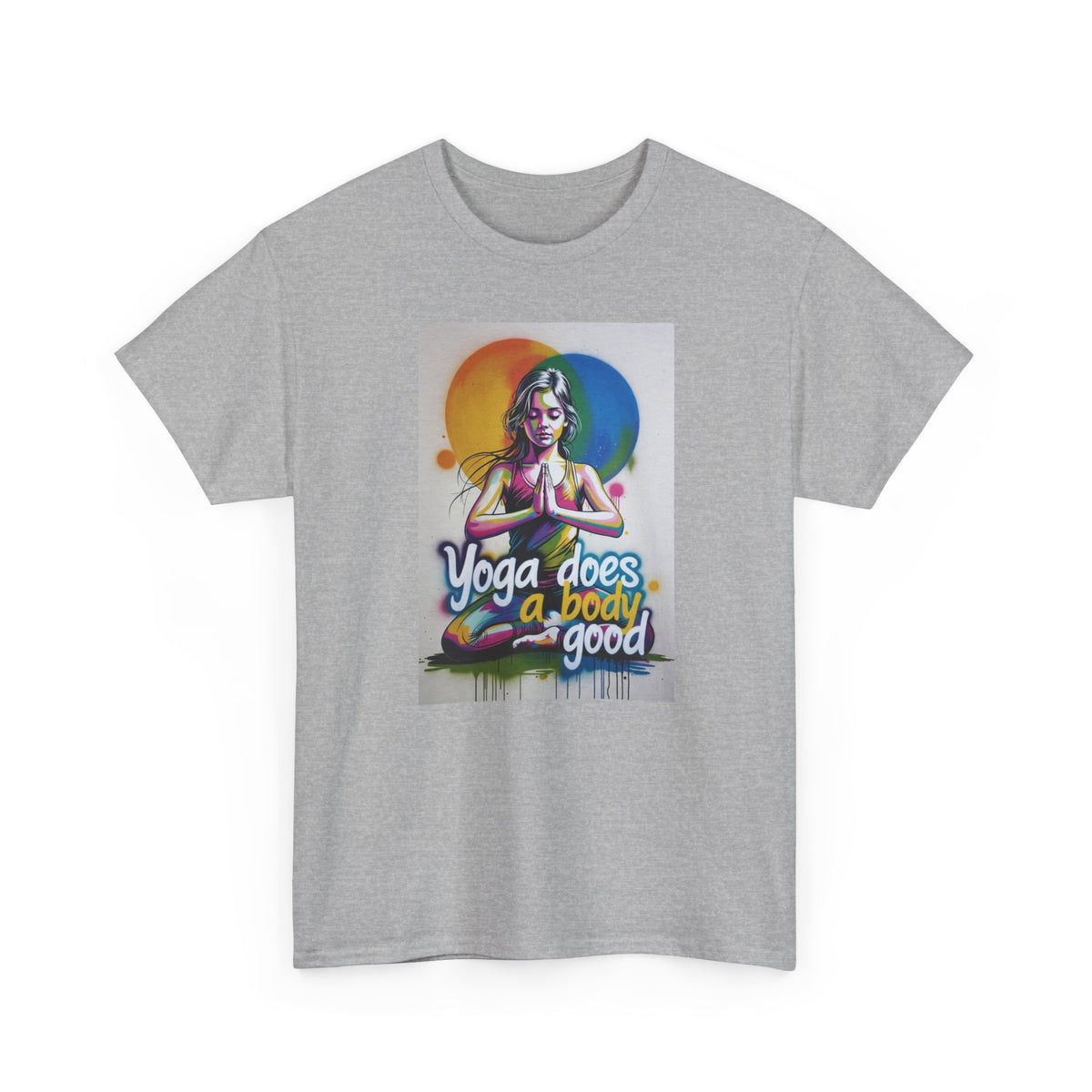 Yoga Does a Body Good T-Shirt — Colorful Meditation Graphic Tee for Yogis