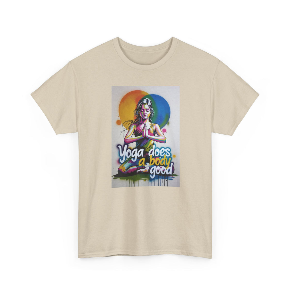 Yoga Does a Body Good T-Shirt — Colorful Meditation Graphic Tee for Yogis