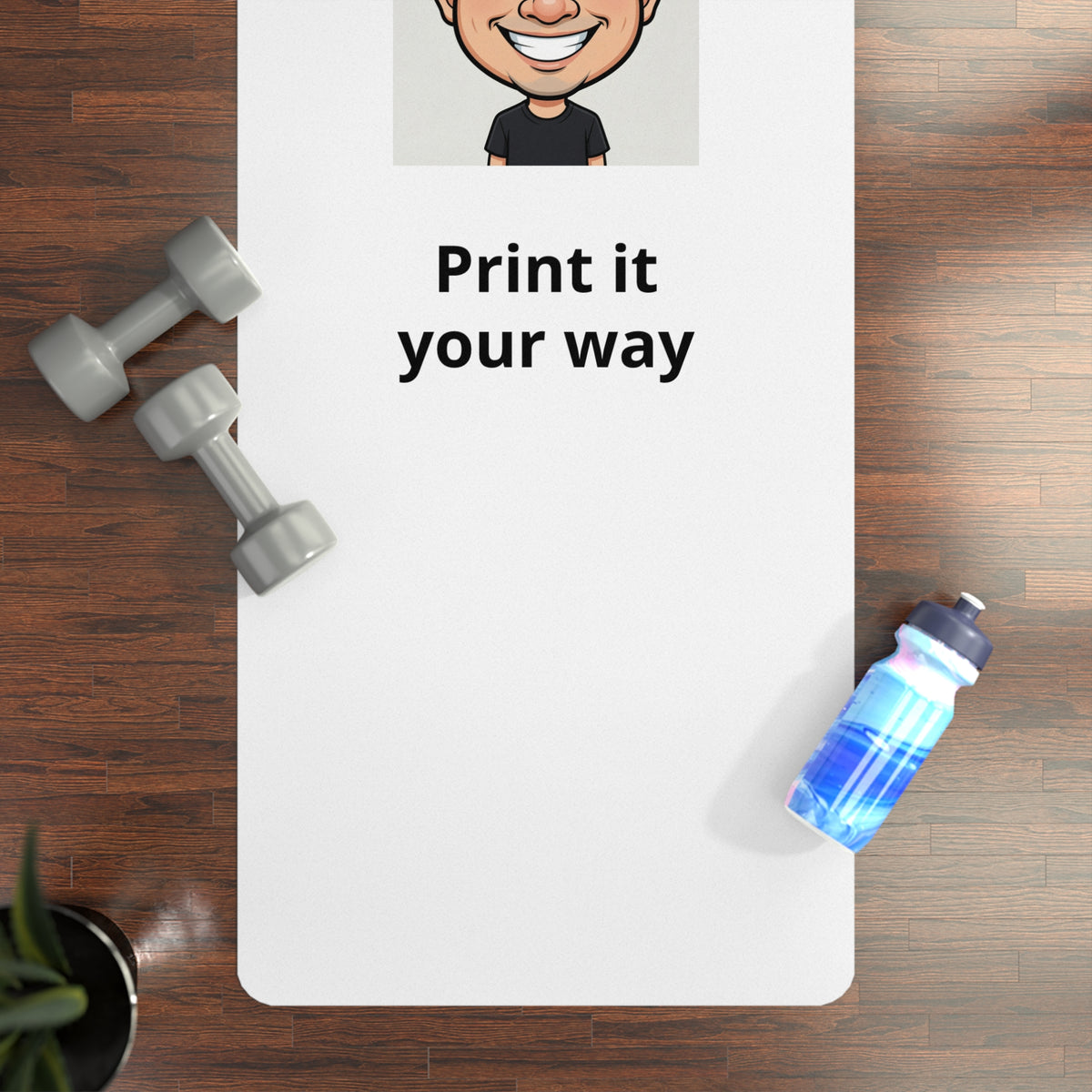 Custom Cartoon Portrait Rubber Yoga Mat — Personalized 'Print it your way' Exercise Mat
