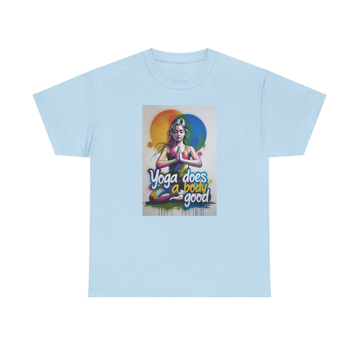 Yoga Does a Body Good T-Shirt — Colorful Meditation Graphic Tee for Yogis