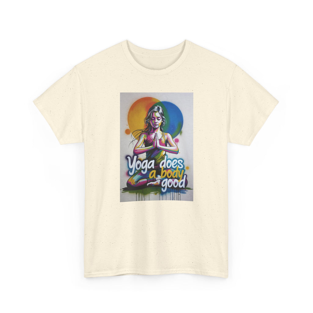 Yoga Does a Body Good T-Shirt — Colorful Meditation Graphic Tee for Yogis
