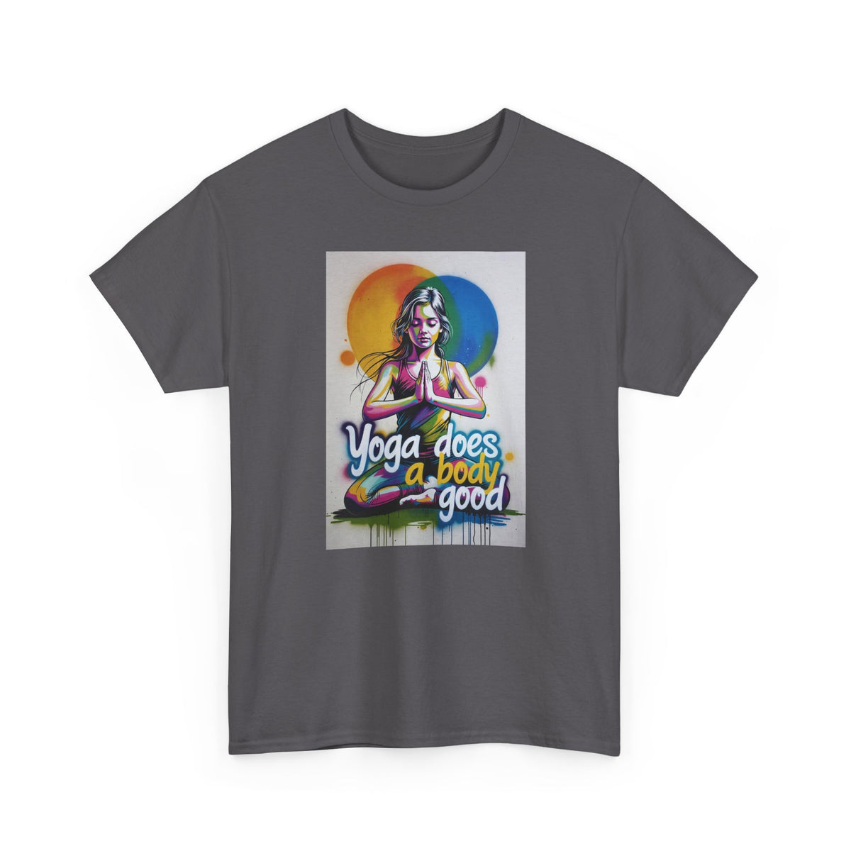 Yoga Does a Body Good T-Shirt — Colorful Meditation Graphic Tee for Yogis