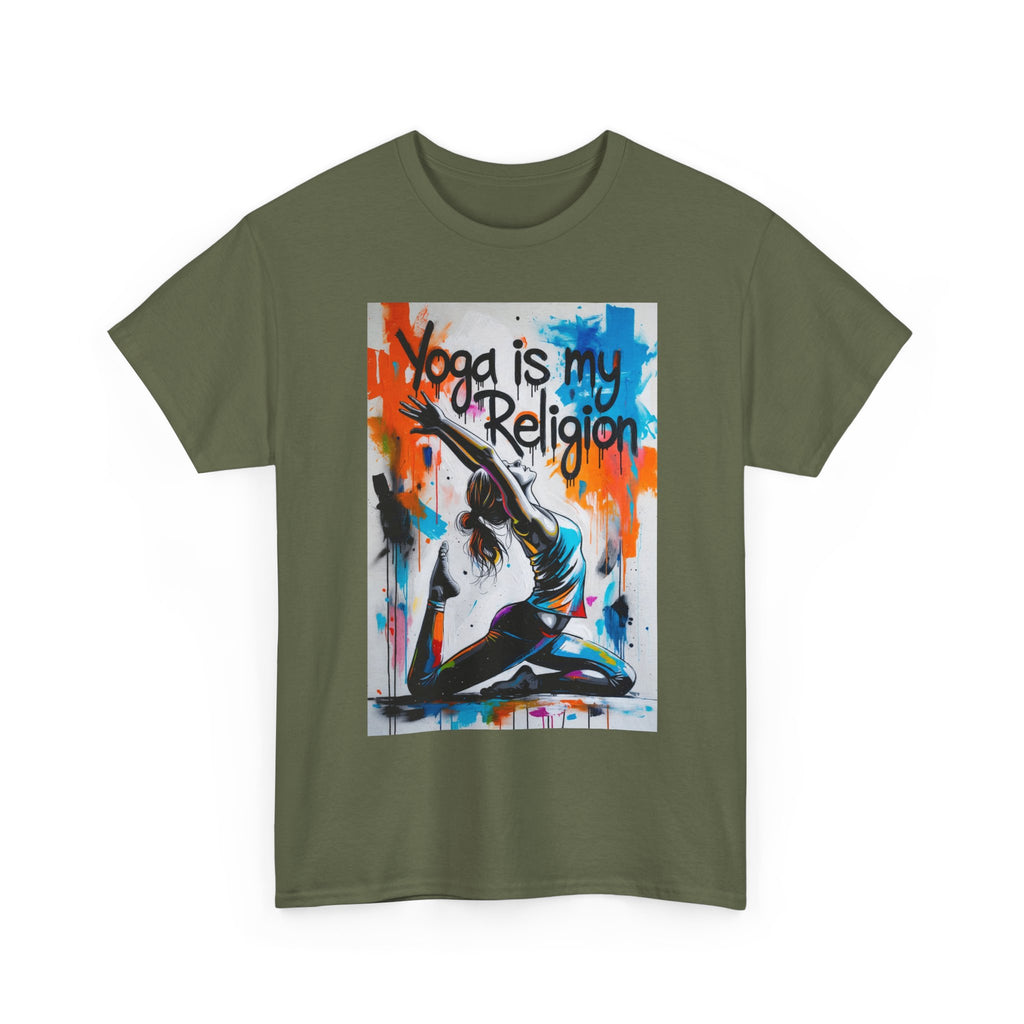 Yoga Is My Religion T-Shirt | Yoga Pose Graphic Tee, Meditation Apparel