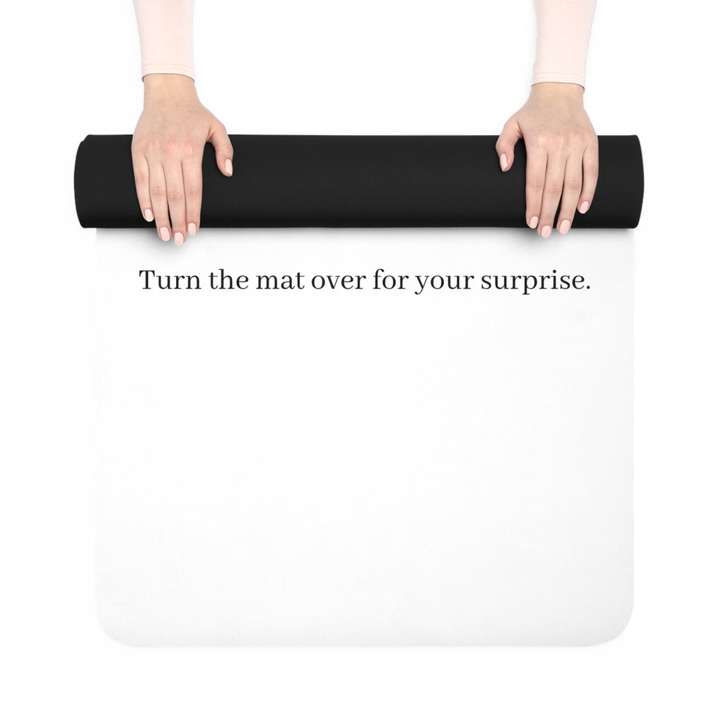 Anime Shower Girl Rubber Yoga Mat | Cute Bath Illustration, Texted Design