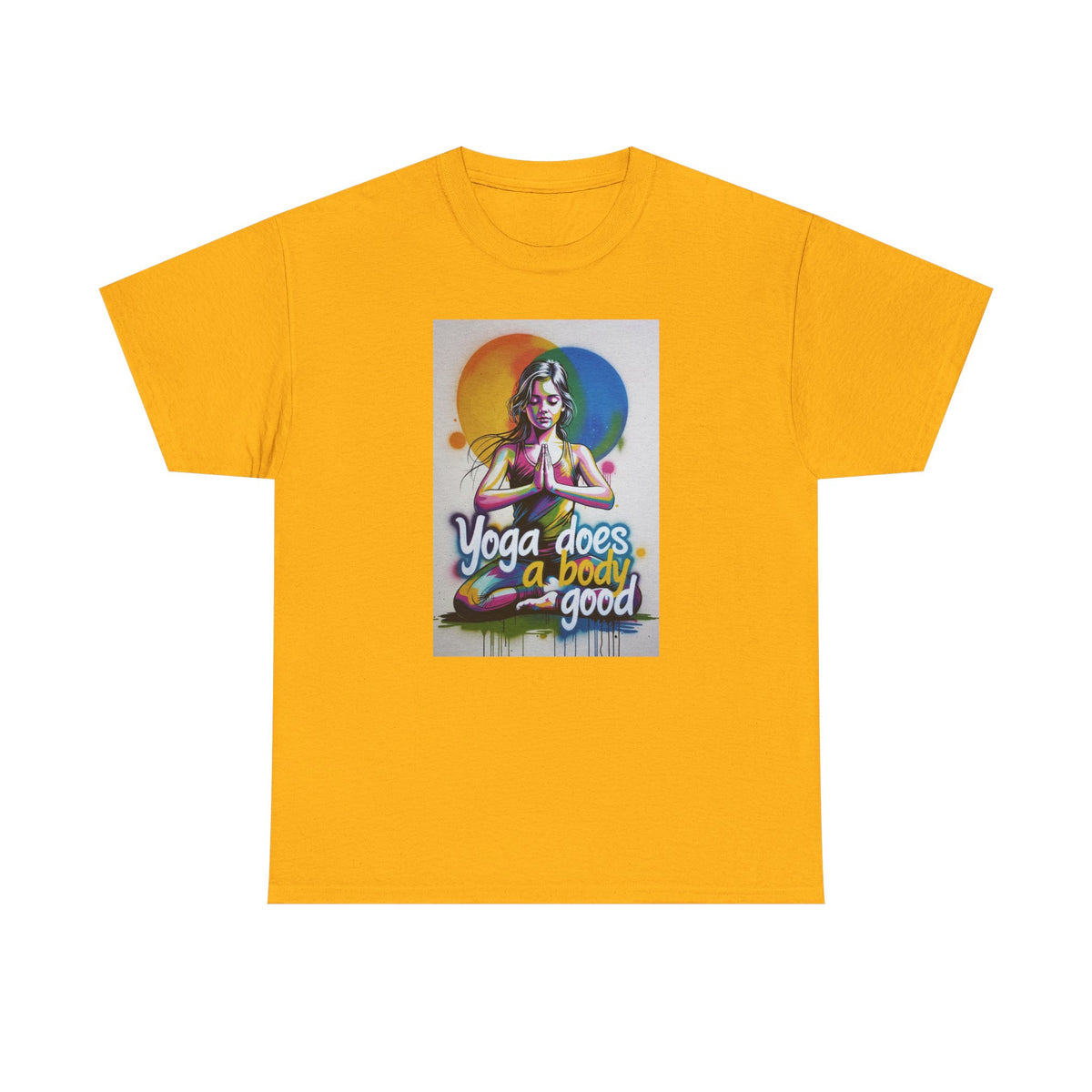 Yoga Does a Body Good T-Shirt — Colorful Meditation Graphic Tee for Yogis