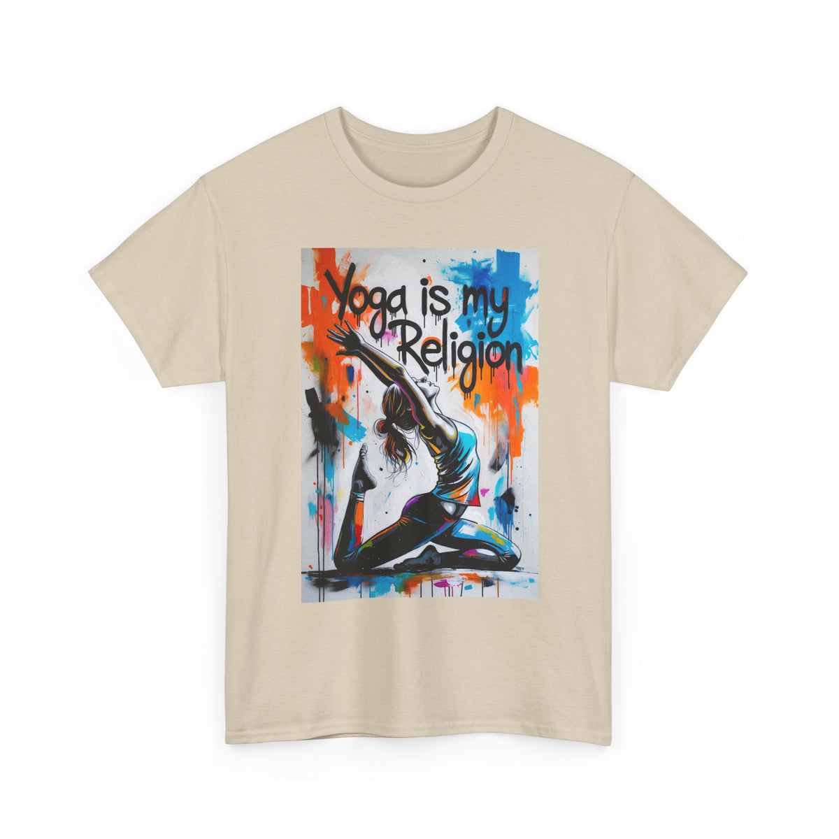Yoga Is My Religion T-Shirt | Yoga Pose Graphic Tee, Meditation Apparel