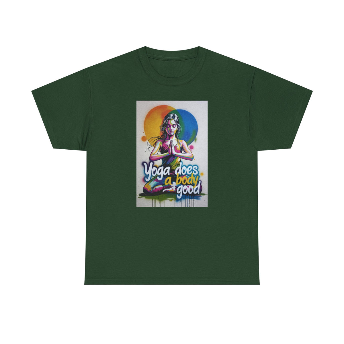 Yoga Does a Body Good T-Shirt — Colorful Meditation Graphic Tee for Yogis