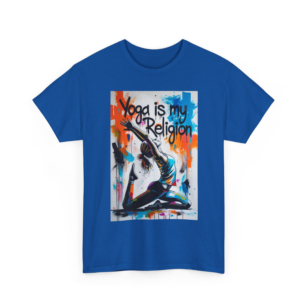 Yoga Is My Religion T-Shirt | Yoga Pose Graphic Tee, Meditation Apparel