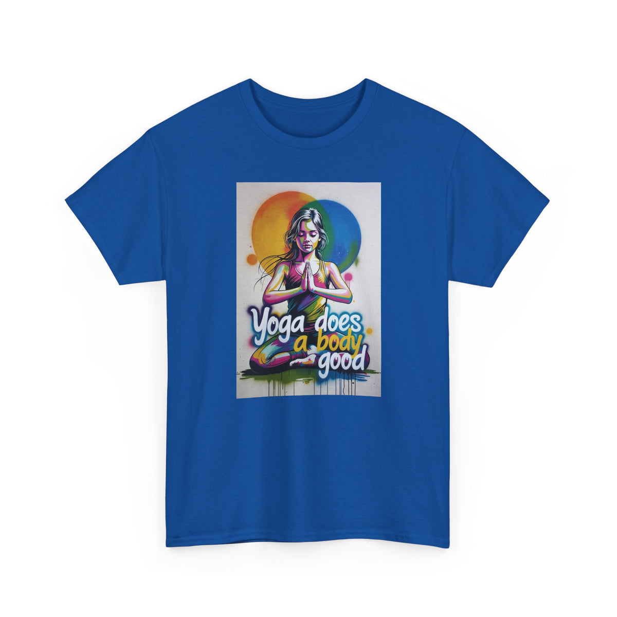 Yoga Does a Body Good T-Shirt — Colorful Meditation Graphic Tee for Yogis