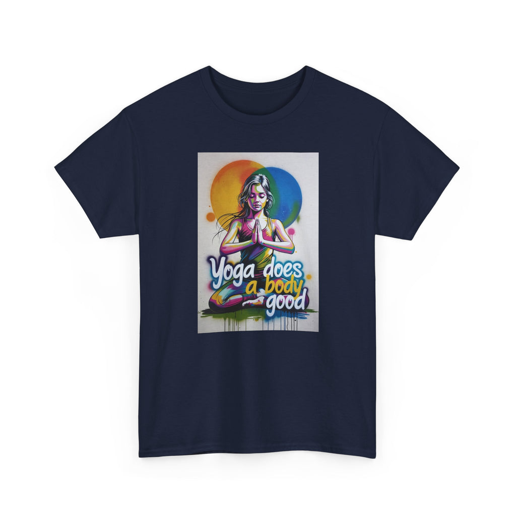 Yoga Does a Body Good T-Shirt — Colorful Meditation Graphic Tee for Yogis