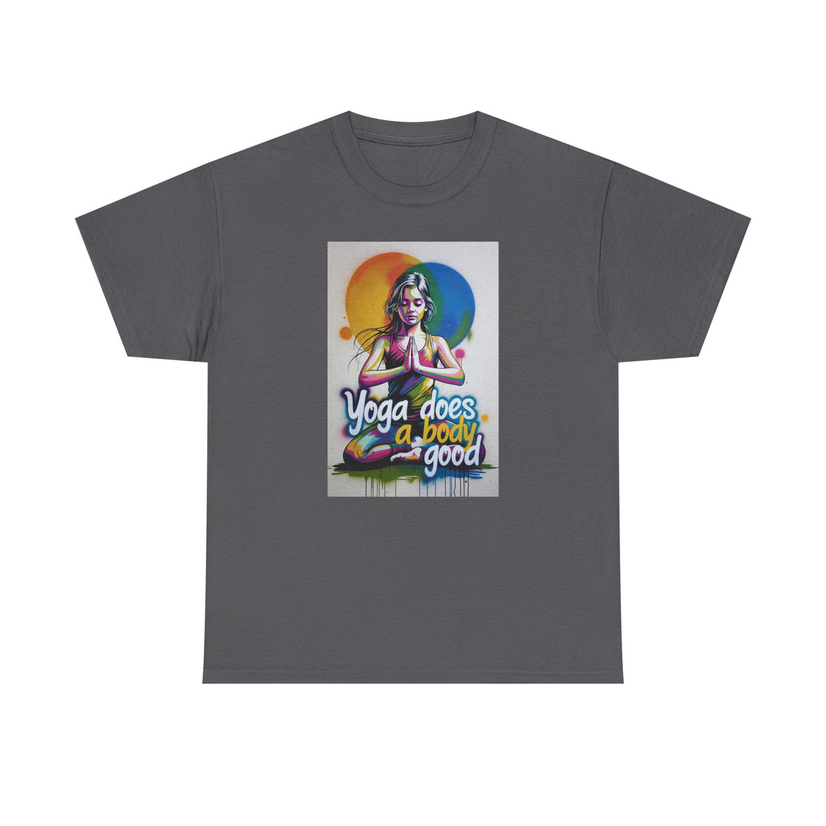 Yoga Does a Body Good T-Shirt — Colorful Meditation Graphic Tee for Yogis