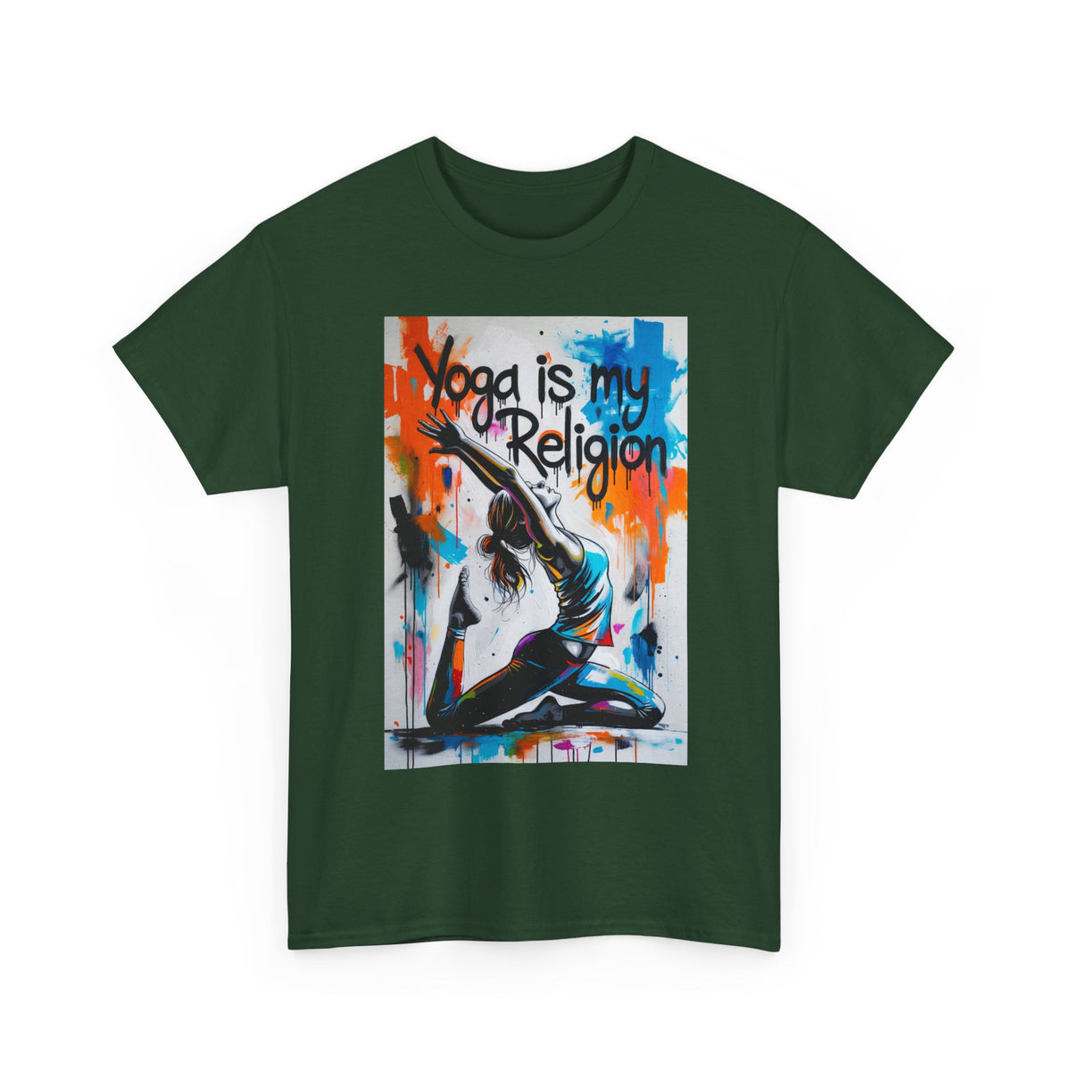 Yoga Is My Religion T-Shirt | Yoga Pose Graphic Tee, Meditation Apparel