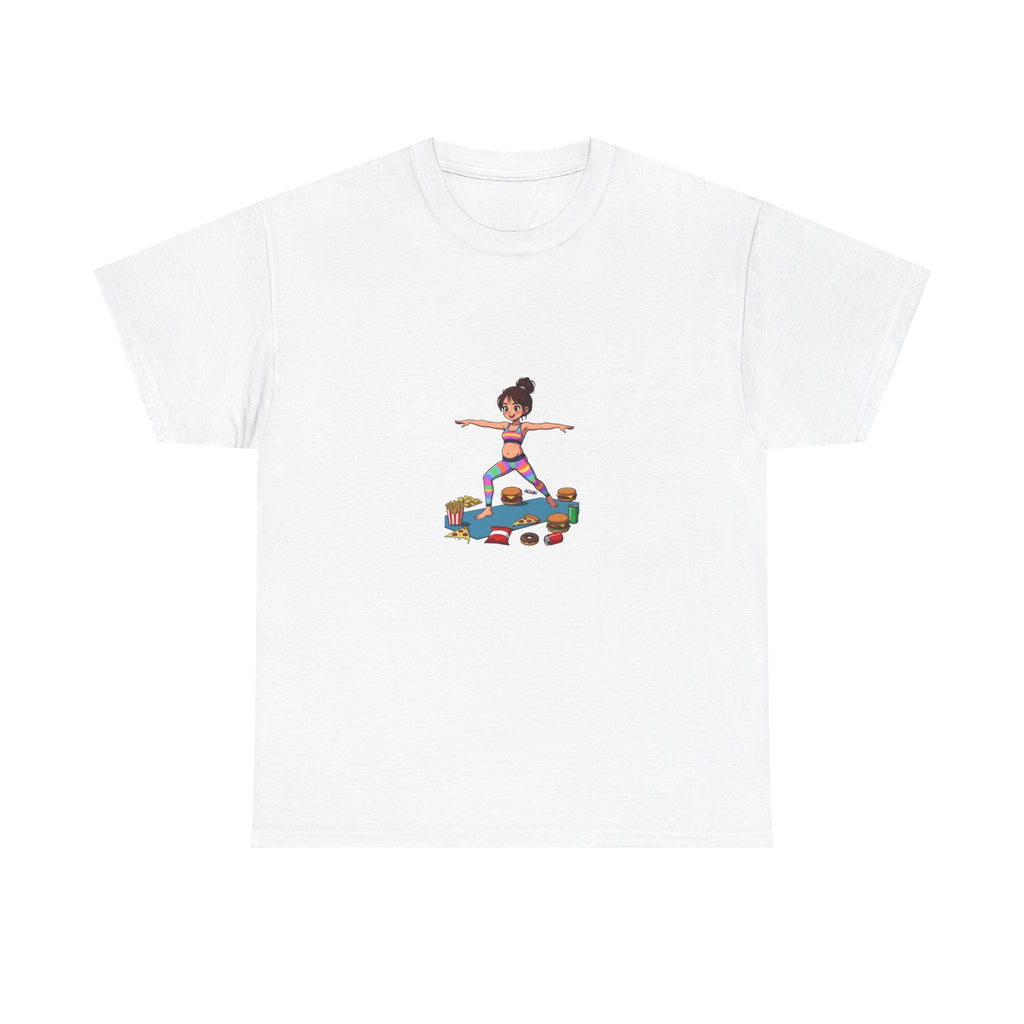 Yoga Girl Tee fastfood — Colorful Warrior II Pose Shirt for Women & Girls