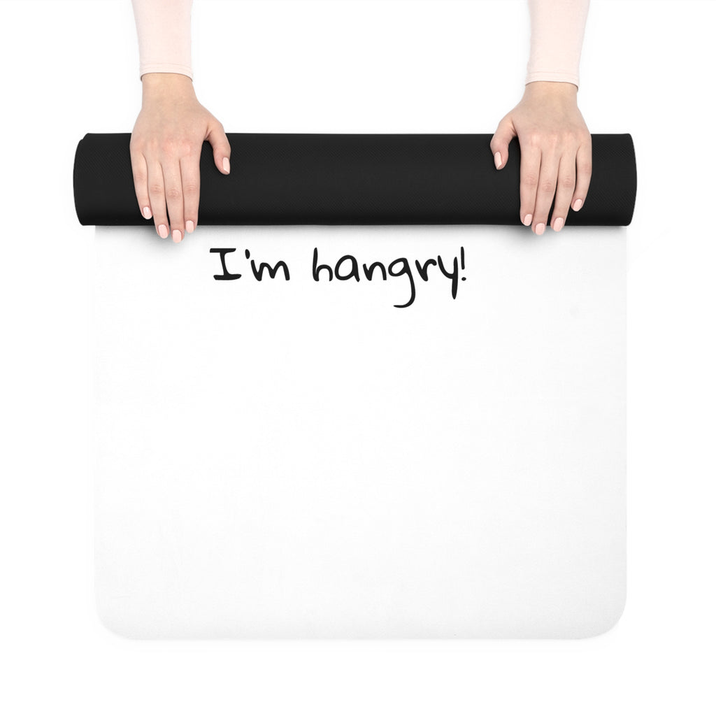 Rubber Yoga Mat — "I'm Hangry" Cartoon Pig Funny Animal Yoga Mat