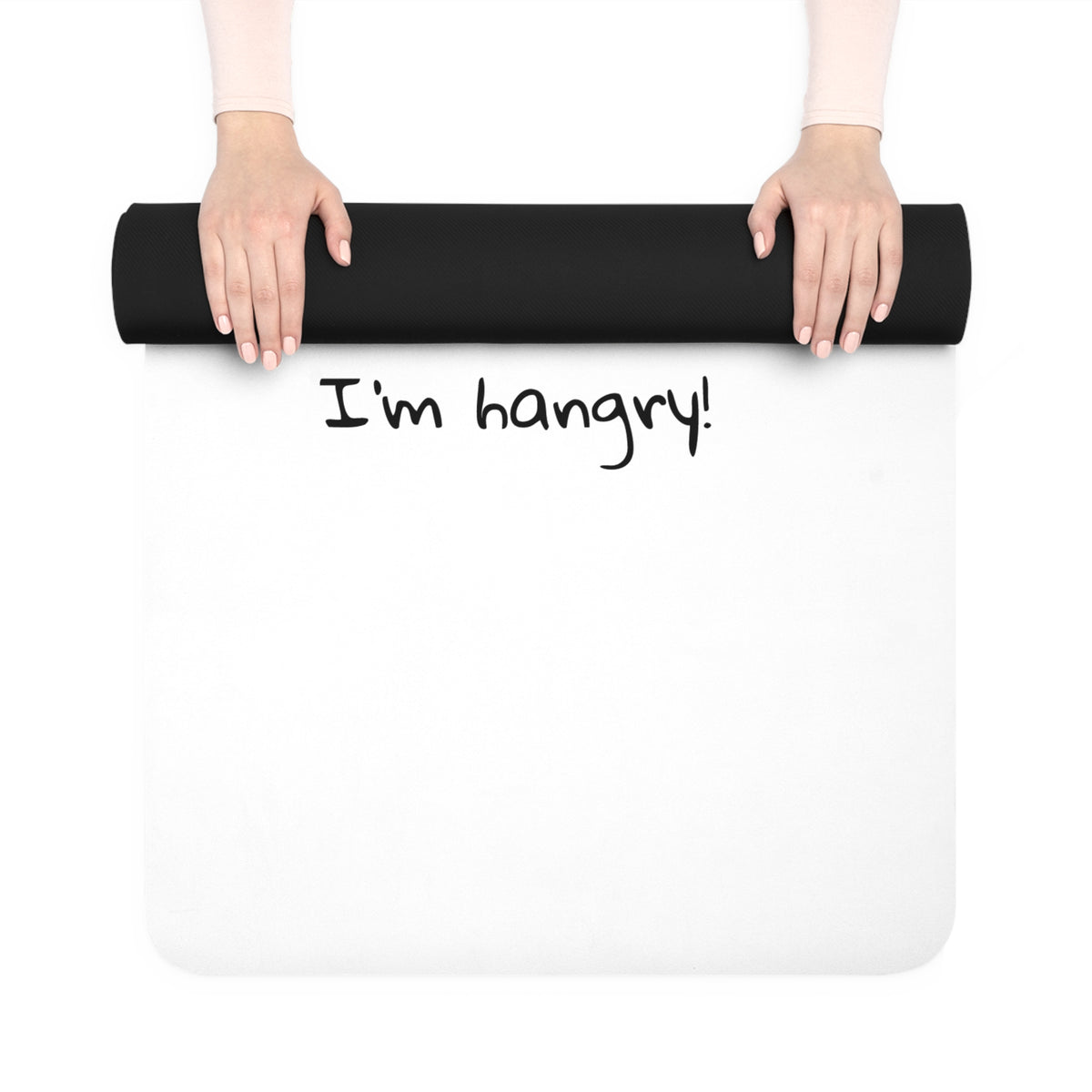 Rubber Yoga Mat — "I'm Hangry" Cartoon Pig Funny Animal Yoga Mat