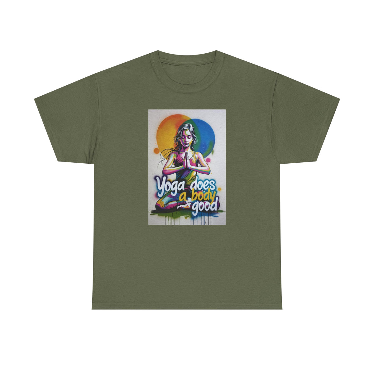 Yoga Does a Body Good T-Shirt — Colorful Meditation Graphic Tee for Yogis
