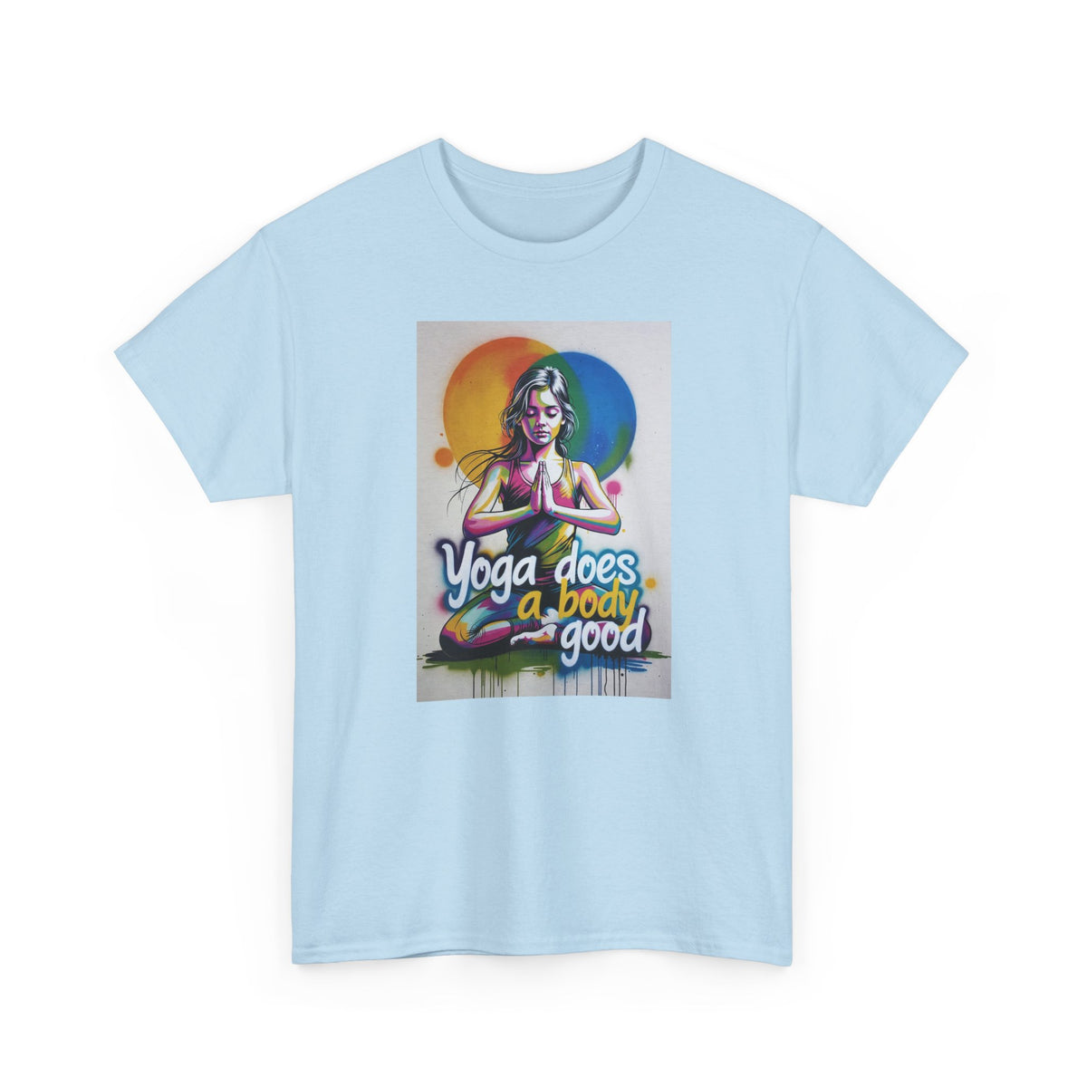 Yoga Does a Body Good T-Shirt — Colorful Meditation Graphic Tee for Yogis