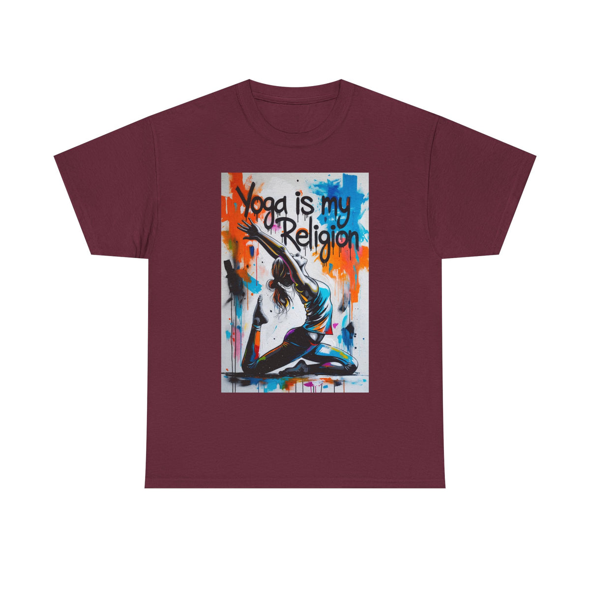 Yoga Is My Religion T-Shirt | Yoga Pose Graphic Tee, Meditation Apparel
