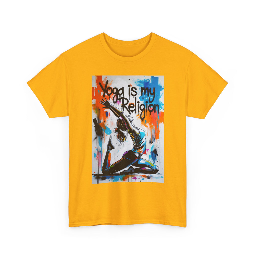 Yoga Is My Religion T-Shirt | Yoga Pose Graphic Tee, Meditation Apparel
