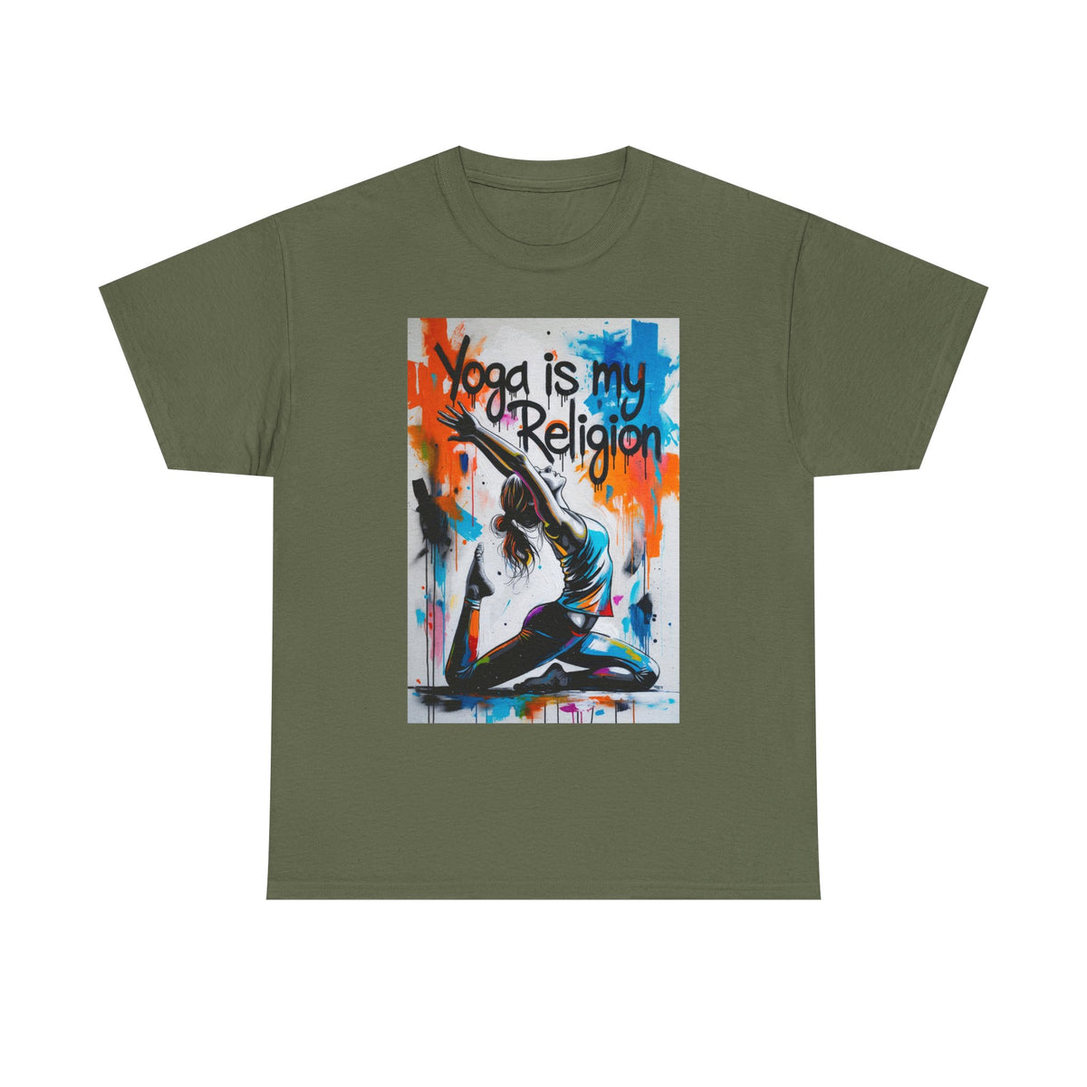 Yoga Is My Religion T-Shirt | Yoga Pose Graphic Tee, Meditation Apparel