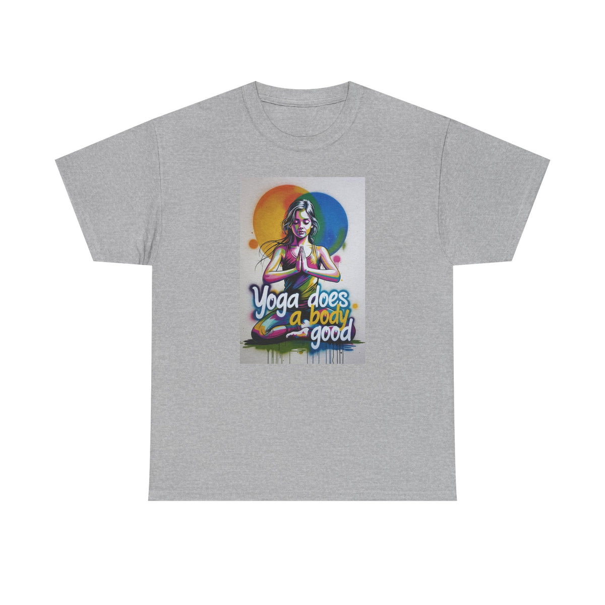 Yoga Does a Body Good T-Shirt — Colorful Meditation Graphic Tee for Yogis