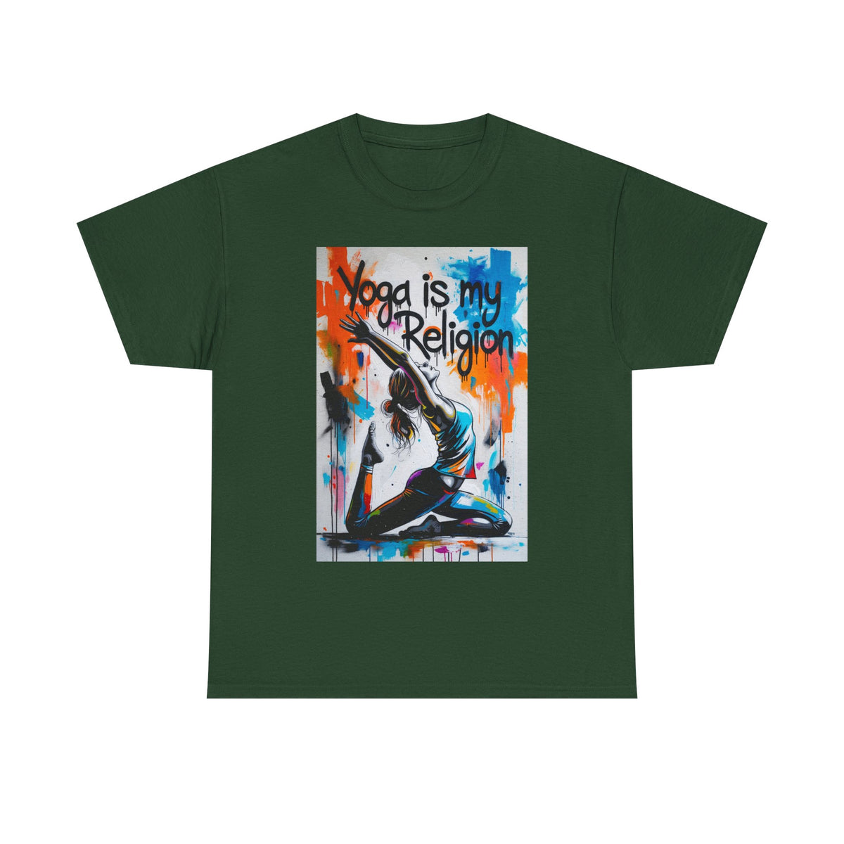 Yoga Is My Religion T-Shirt | Yoga Pose Graphic Tee, Meditation Apparel
