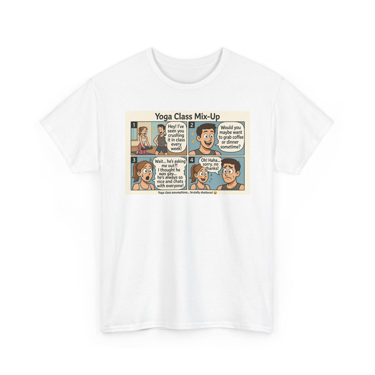 Yoga Class Mix-Up Comic T-Shirt Gay?