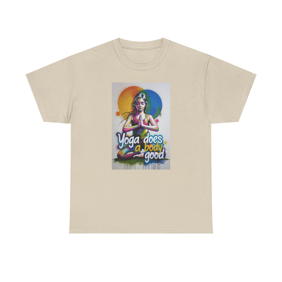 Yoga Does a Body Good T-Shirt — Colorful Meditation Graphic Tee for Yogis