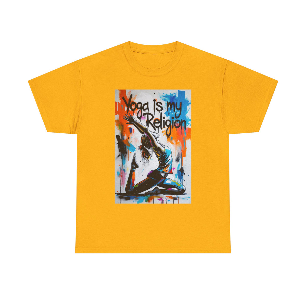 Yoga Is My Religion T-Shirt | Yoga Pose Graphic Tee, Meditation Apparel