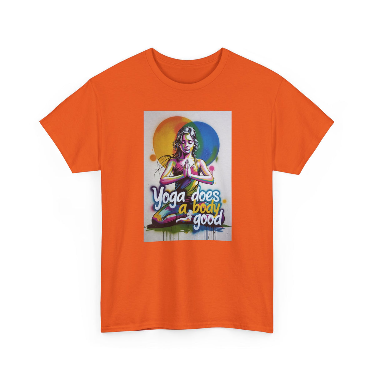 Yoga Does a Body Good T-Shirt — Colorful Meditation Graphic Tee for Yogis