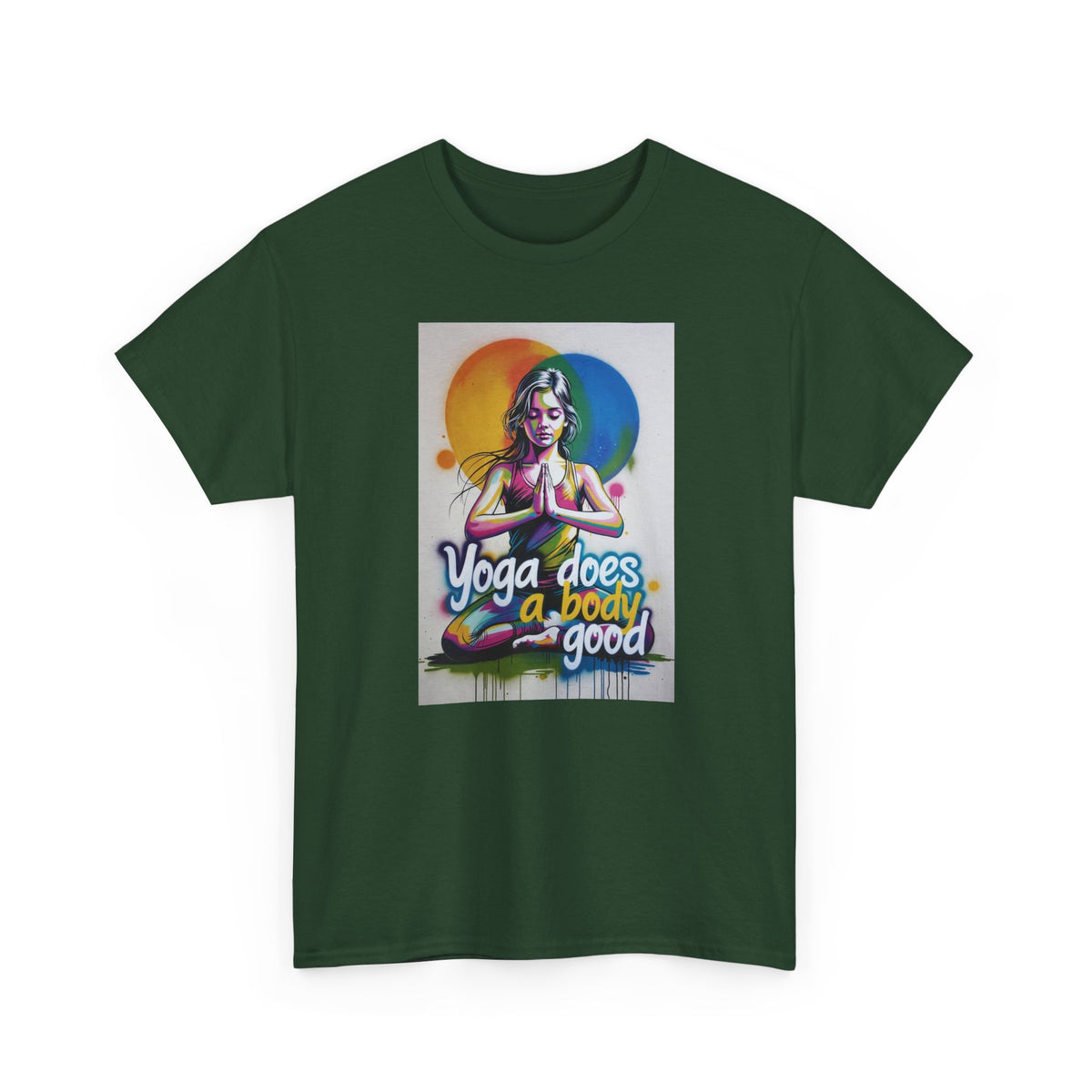 Yoga Does a Body Good T-Shirt — Colorful Meditation Graphic Tee for Yogis