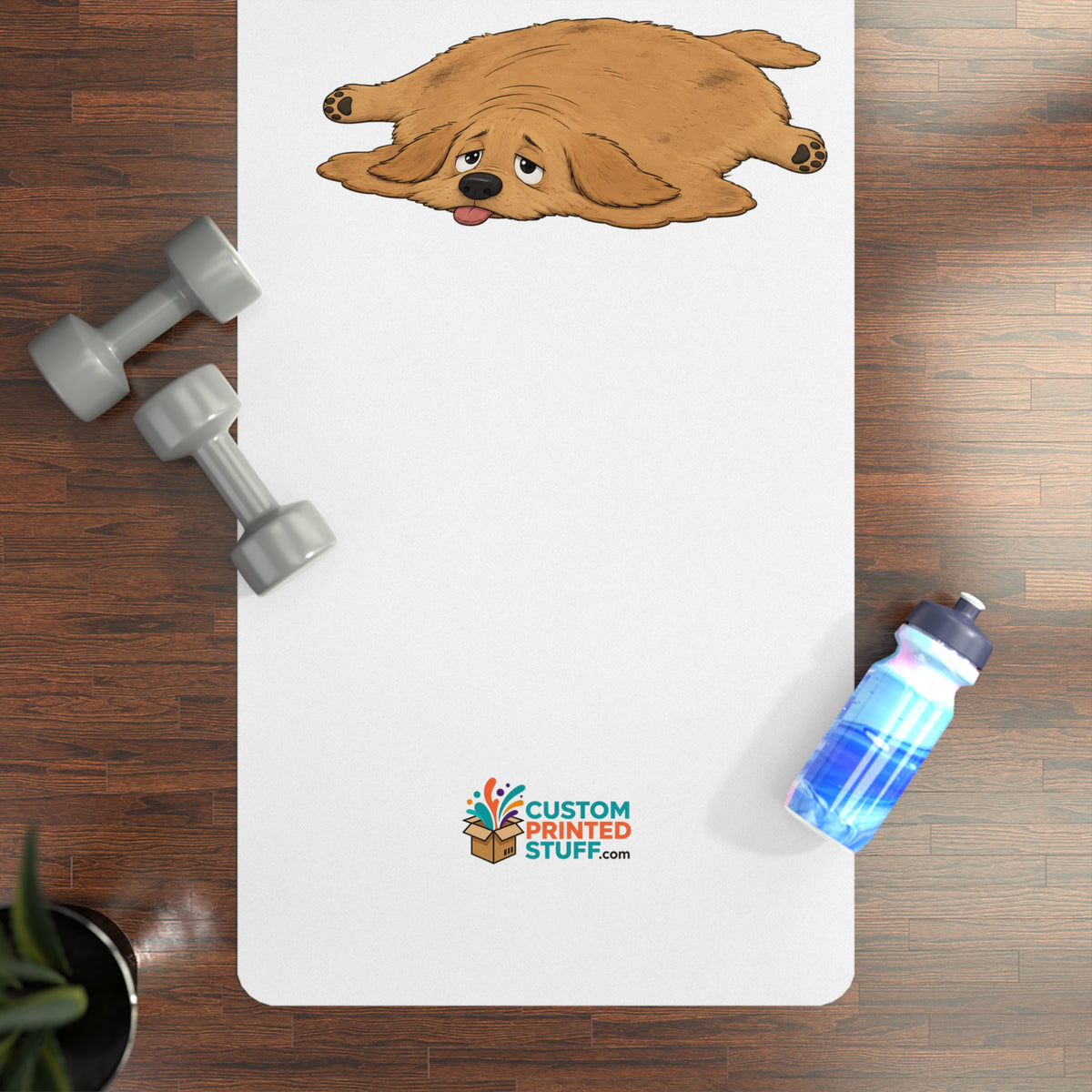 Rubber Yoga Mat — Cute Lazy Dog Design with Funny Quote ‘To be perfectly honest, you could lose a few pounds’ — Non‑Slip Exercise Mat [...]