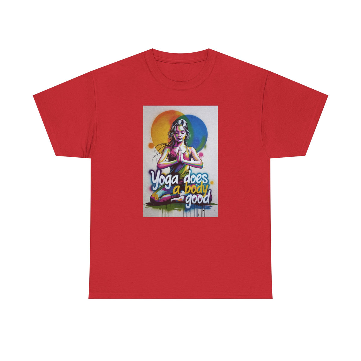Yoga Does a Body Good T-Shirt — Colorful Meditation Graphic Tee for Yogis